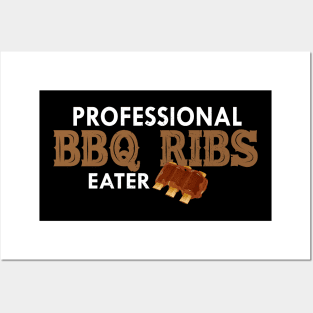 Professional BBQ Ribs eater Posters and Art